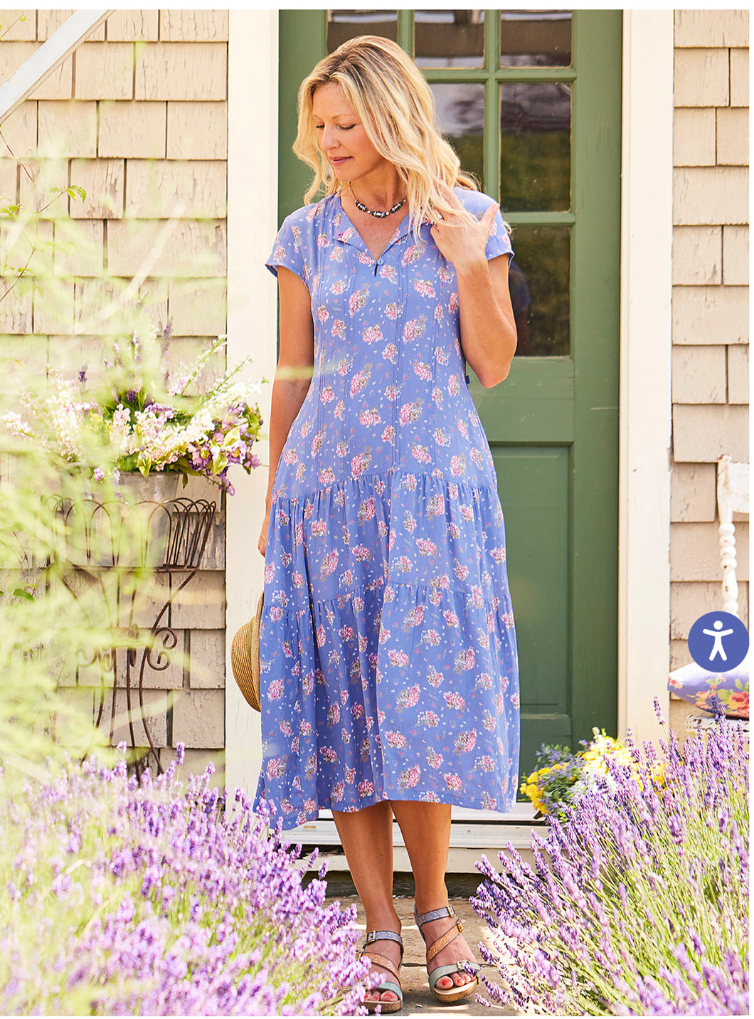 April Cornell sweet hydrangea dropwaist dress