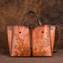 Load image into Gallery viewer, Hand-embossed and painted fashion leather bag
