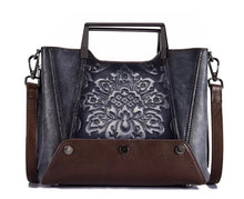 Load image into Gallery viewer, Hand-embossed painted leather bag
