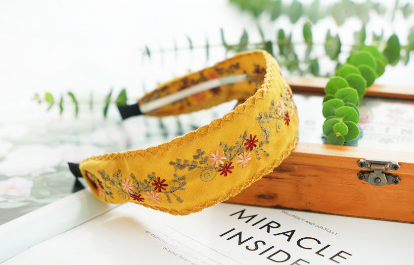 Embroidered flower headband