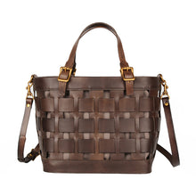 Load image into Gallery viewer, Thick leather woven fashion bag
