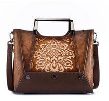 Load image into Gallery viewer, Hand-embossed painted leather bag
