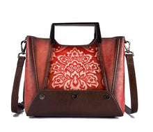 Load image into Gallery viewer, Hand-embossed painted leather bag
