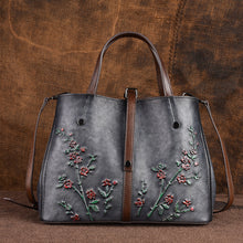 Load image into Gallery viewer, Hand-embossed and painted fashion leather bag
